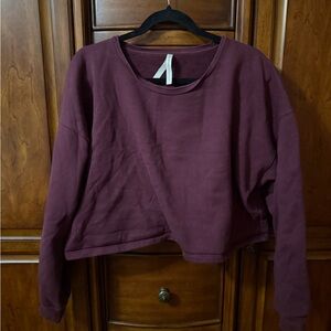 Babaton Deep Burgundy Cropped Sweatshirt
